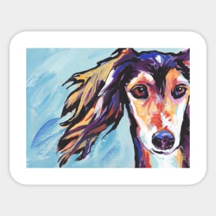 Saluki Hound Bright colorful pop dog art Sticker